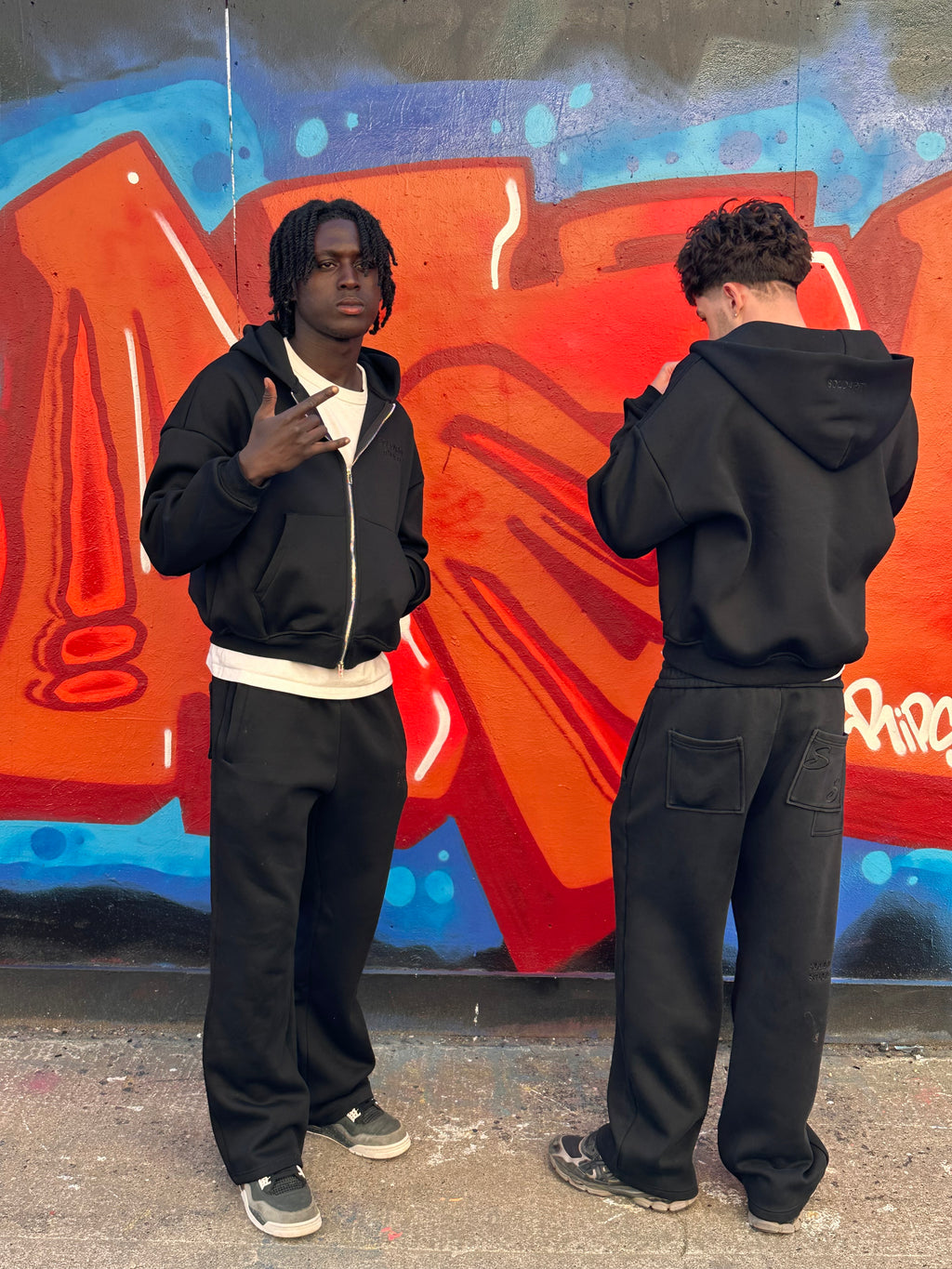 Jet Black Solidarity Studios® Oversized Tracksuit Set
