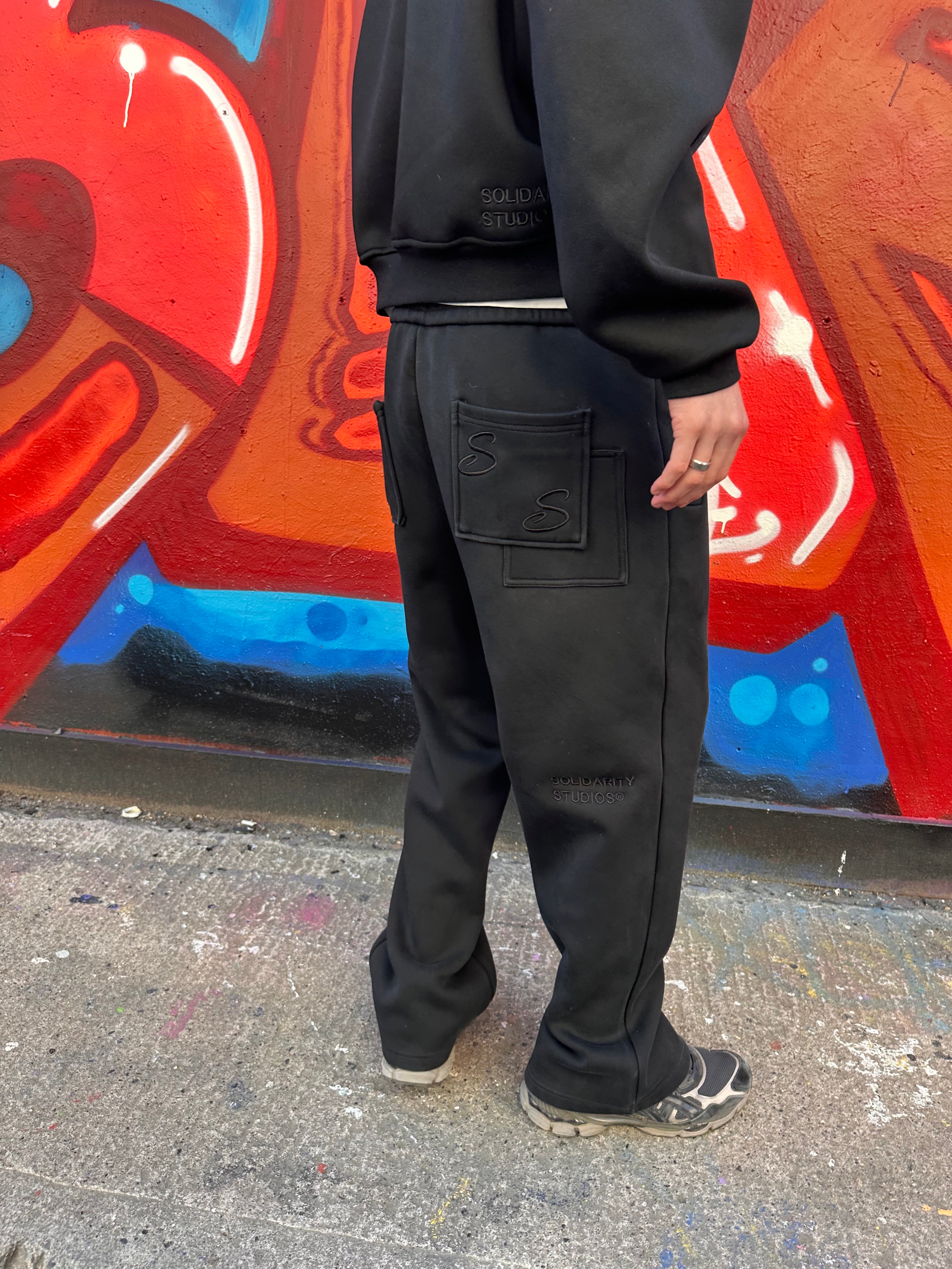 Jet Black Solidarity Studios® Oversized Tracksuit Set